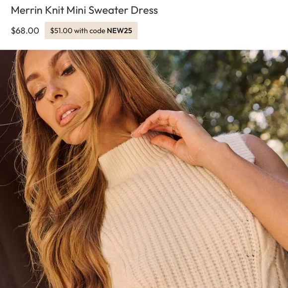 Sleeveless Cable Knit Dress in Cream - Picture 5 of 6